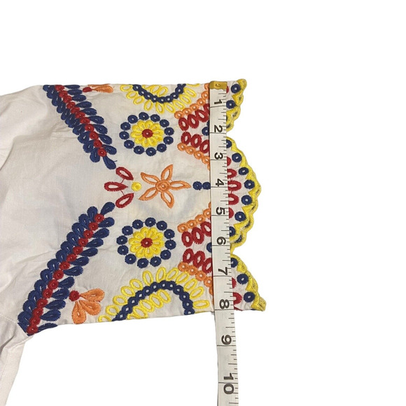 Romeo + Juliet Mexican Embroidered Off‎ the Shoulder Top Size L Boho Cottagecore - Picture 14 of 14